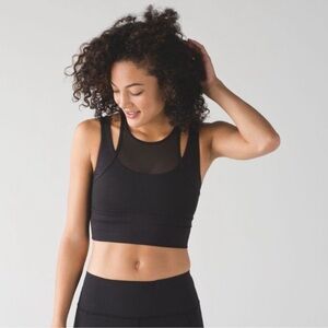 Lululemon Black Double Tap Long Line Sports Bra size 4
